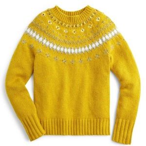 NWT SOLD OUT J.Crew Jeweled Fair Isle Sweater